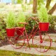 Glitzhome 19"H Hand Painted Red Metal Bicycle Plant Stand