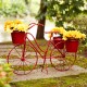 Glitzhome 19"H Hand Painted Red Metal Bicycle Plant Stand