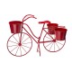 Glitzhome 19"H Hand Painted Red Metal Bicycle Plant Stand