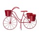 Glitzhome 19"H Hand Painted Red Metal Bicycle Plant Stand