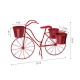 Glitzhome 19"H Hand Painted Red Metal Bicycle Plant Stand