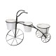 Glitzhome 20.5"H White & Black Metal Enamel Bicycle Planter Stand