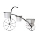 Glitzhome 20.5"H White & Black Metal Enamel Bicycle Planter Stand