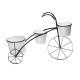 Glitzhome 20.5"H White & Black Metal Enamel Bicycle Planter Stand