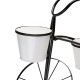 Glitzhome 20.5"H White & Black Metal Enamel Bicycle Planter Stand