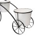 Glitzhome 20.5"H White & Black Metal Enamel Bicycle Planter Stand