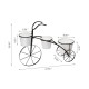 Glitzhome 20.5"H White & Black Metal Enamel Bicycle Planter Stand