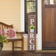 Glitzhome 42"H "WELCOME TO OUR PORCH" Wooden Porch Sign with Metal Planter