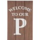 Glitzhome 42"H "WELCOME TO OUR PORCH" Wooden Porch Sign with Metal Planter
