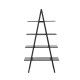 Glitzhome 64.5"H Modern Industrial Black Oak Melamine 4-Tier Leaning Bookcases & Ladder Shelves