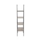 Glitzhome 64.5"H Modern Industrial Rustic Oak Melamine 4-Tier Leaning Bookcases & Ladder Shelves