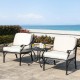 Elm PLUS 2-Piece Cast Aluminum Patio Sofa Chair with Beige Cushion, Olefin Fabric