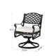 Elm PLUS 2 Piece Cast Aluminum Patio Dining Swivel Chair with Beige Cushion, Olefin Fabric