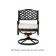 Elm PLUS 2 Piece Cast Aluminum Patio Dining Swivel Chair with Beige Cushion, Olefin Fabric