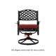 Elm PLUS 2 Piece Cast Aluminum Patio Dining Swivel Chair with Red Cushion, Olefin Fabric