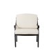 Elm PLUS Cast Aluminum Patio Sofa Chair with Beige Cushion, Olefin Fabric
