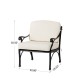 Elm PLUS Cast Aluminum Patio Sofa Chair with Beige Cushion, Olefin Fabric