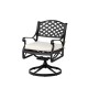 Elm PLUS Cast Aluminum Patio Dining Swivel Chair with Beige Cushion, Olefin Fabric 