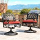 Elm PLUS Cast Aluminum Patio Dining Swivel Chair with Wine Red Cushion, Olefin Fabric