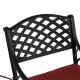 Elm PLUS Cast Aluminum Patio Dining Swivel Chair with Wine Red Cushion, Olefin Fabric