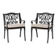 Elm PLUS Set of 2 Cast Aluminum Patio Dining Chairs with Beige Cushions, Olefin Fabric