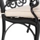 Elm PLUS Set of 2 Cast Aluminum Patio Dining Chairs with Beige Cushions, Olefin Fabric