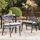 Elm PLUS Set of 2 Cast Aluminum Patio Dining Chairs with Beige Cushions, Olefin Fabric