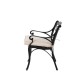 Elm PLUS Set of 2 Cast Aluminum Patio Dining Chairs with Beige Cushions, Olefin Fabric