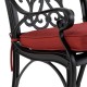 Elm PLUS Set of 2 Cast Aluminum Patio Dining Chairs with Wine Red Cushions, Olefin Fabric