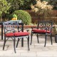 Elm PLUS Set of 2 Cast Aluminum Patio Dining Chairs with Wine Red Cushions, Olefin Fabric