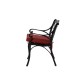 Elm PLUS Set of 2 Cast Aluminum Patio Dining Chairs with Wine Red Cushions, Olefin Fabric