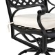 Elm PLUS 5 Piece Cast Aluminum Patio Swivel Dining Set with Beige Cushions, Olefin Fabric,