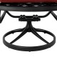 Elm PLUS 5 Piece Cast Aluminum Patio Swivel Dining Set with Wine Red Cushions, Olefin Fabric