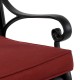 Elm PLUS 5 Piece Cast Aluminum Patio Dining Set with Wine Red Cushions, Olefin Fabric