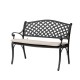 Elm PLUS 40"L Cast Aluminum Patio Bench with Beige Cushion