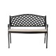 Elm PLUS 40"L Cast Aluminum Patio Bench with Beige Cushion