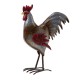 Glitzhome 21.25"H Farmhouse Rustic Galvanized Metal Rooster Statue Décor