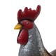 Glitzhome 21.25"H Farmhouse Rustic Galvanized Metal Rooster Statue Décor