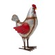 Glitzhome 15.25"H Farmhouse Rustic Galvanized Metal Hen Statue Décor