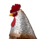 Glitzhome 15.25"H Farmhouse Rustic Galvanized Metal Hen Statue Décor