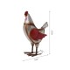 Glitzhome 15.25"H Farmhouse Rustic Galvanized Metal Hen Statue Décor