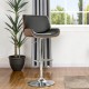 Glitzhome Mid-century Modern Black PU and Walnut Bentwood Adjustable Height Swivel Bar Stool