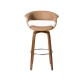 Glitzhome Mid-century Modern Camel PU/Walnut bentwood Swivel Bar Chair, Set of 2