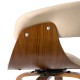 Glitzhome Mid-century Modern Cream PU Leather/Walnut bentwood Swivel Bar Chair, Set of 2