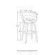 Glitzhome Mid-century Modern Cream PU Leather/Walnut bentwood Swivel Bar Chair, Set of 2
