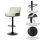 Glitzhome Mid-century Modern White PU and Black Bentwood Adjustable Height Swivel Bar Stool