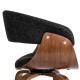 Glitzhome Mid-century Modern Dark Blue Fabric/Walnut Bentwood Swivel Bar Chair, Set of 2