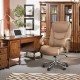 Elm PLUS Camel Big and Tall Air PU Leather Gaslift Adjustable Height Swivel Executive Chair