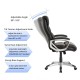 Elm PLUS Black PU Leather Gaslift Adjustable Height Swivel Office Chair