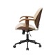 Glitzhome Cream PU Leather Adjustable Height Swivel Desk Chair/Task Chair